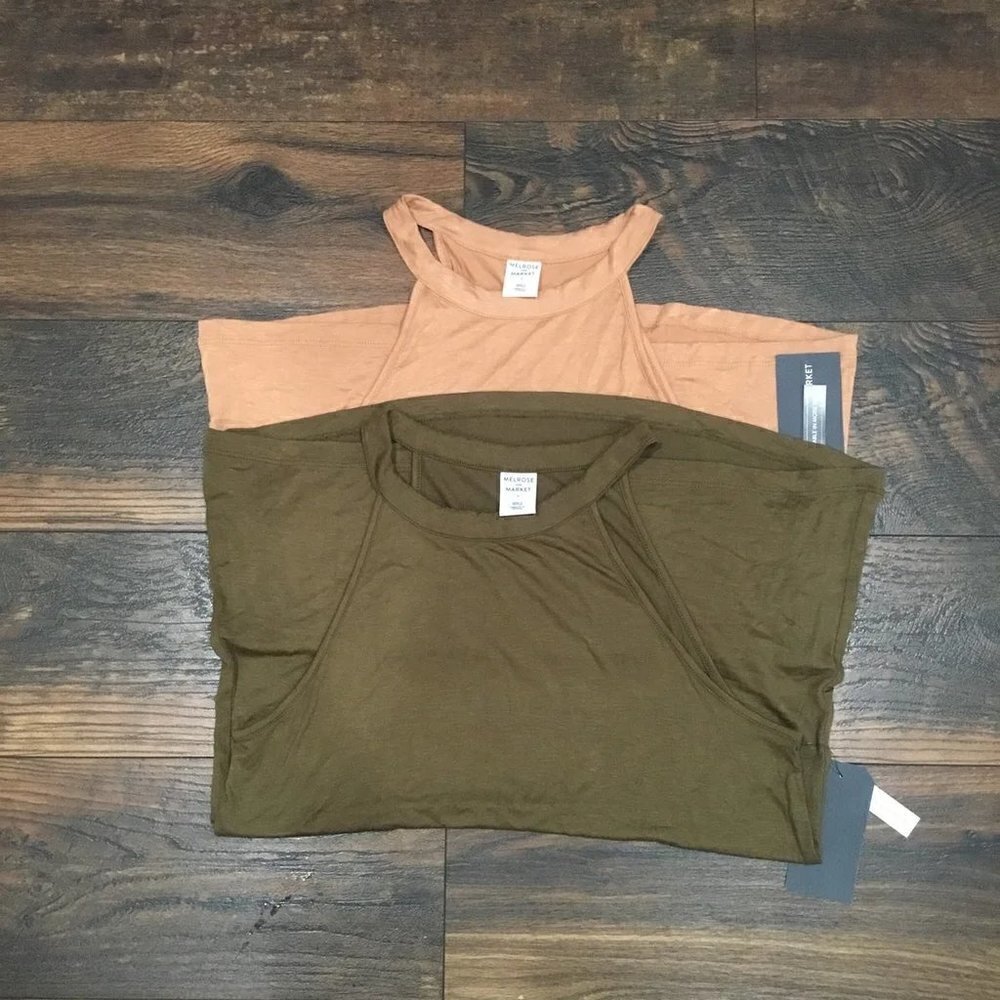 Melrose and Market Women’s Tank Tops - Peach and Olive - Picture 2 of 6